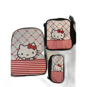Hello Kitty 17 inch Backpack 3 Pcs Set with Lunch Box and Pencil Case